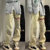 WIAOFELLAS  -  American Retro Classic Jeans Men Women Handsome High Street Casual Loose Functional Pants Men Trousers Male Clothes