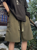 Wiaofellas  -  Summer Thin Ice Silk Casual Shorts Men's New Chinese Style Outdoor Wear Large Size Loose Men's Fashion Urban Straight Leg Short