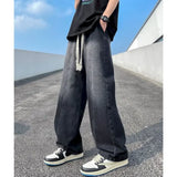 WIAOFELLAS  -  Loose Straight Men Jeans New Multi-pockets Jean Pants Casual Baggy Hip Hop Men's Women's Jeans Neutral Denim Trousers