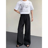 WIAOFELLAS  -  Baggy Black Suit Pants Mens Oversized Society Mens White Dress Pants Korean Loose Wide Leg Pants Mens Office Formal Trousers