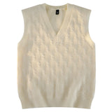 WIAOFELLAS  -  Warm Fashionable Twisted Stripe Men's Sweater High Quality Men's Casual Solid Color Vest Cotton Soft Yarn Fabric V Neck Clothing