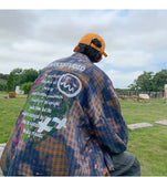 WIAOFELLAS  -  Gradient Color Long Sleeved Shirt for Men New Hong Kong Style Loose Fitting Shirt American Trend Jacket British Yuppie Men's