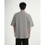 WIAOFELLAS  -  Men's Big & Tall Checkered Shirt - Summer Relaxed Fit Short Sleeve Pullover with Chest Pocket  M-5XL