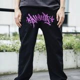Wiaofellas Letter Print Baggy Jeans for Men Clothing Street Vintage Hip Hop Men Jeans Casual Wide Leg Jeans Men Sweatpants Pants