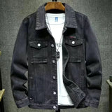 Wiaofellas  -  Male Jean Coats Cargo Biker Men's Denim Jacket Motorcycle Autumn Washed Fashion Low Price Korean Style High Quality Large Size