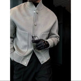 WIAOFELLAS  -  Men's Woolen Coat Fashion Brand Solid Color Stand Up Collar Versatile Trendy Jacket Jacket