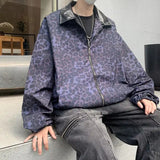 WIAOFELLAS  -  New American leopard-print baseball suit male loose luffian handsome pu leather color jacket