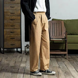 Wiaofellas  -  Spring Autumn Vintage Men's Gurkha Pants British Style Casual Straight Trousers Adjustable Waist Belt Naples Pant For Male