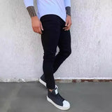 WIAOFELLAS  -  Men Jeans Ankle Length Pants Casual 2025 Newest Men's Denim Jeans Comfort Relaxed Solid Color Loose