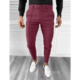 WIAOFELLAS  -  New Men's Business Casual Skinny Stretch Slim Fit Pencil Pants Trousers Fashion Waterproof Elasticity Waist Solid Jogging Pants