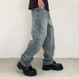 WIAOFELLAS  -  Street Vintage Men's Jeans Fashion Washed Summer Distressed Loose Male Versatile Trousers Casual Wide Leg Denim Pants