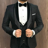 Wiaofellas  -  Formal Wedding Suits For Men Slim Fit 3 Pcs Groom Tuxedo Ternos Formal Fashion Costume (Jacket + Vest + Pants)