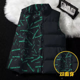 WIAOFELLAS  -  Corduroy Parkas Vest Men Stand Casual Keep Warm Loose Sleeveless Cotton Padded Harajuku Korean Style Teens Outwear All-match