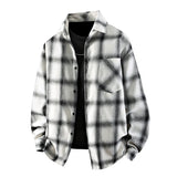 Wiaofellas  -  Fall Men's Cotton Shirts Youth Japanese Long Sleeve Plaid Shirts Autumn Loose Fit Shirt Korean Fashion Casual Blouse Tops Male