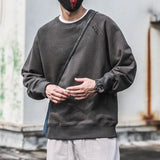 WIAOFELLAS  -  Men's Trendy Spring and Autumn New Solid Color Embroidered T-shirt Casual Versatile Round Neck Base Shirt Top