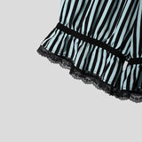 Wiaofellas  -  Men's Shorts Lace Patchwork Striped Elastic Waist Men Bottoms Streetwear Summer  Fashion Casual Unisex Shorts S-5XL