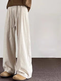 Wiaofellas  -  Breathable Linen Casual Pants Men Summer Thin Straight Leg Loose Drapey Long Pants Comfortable Lightweight Straight Cut Trousers