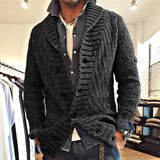 WIAOFELLAS  -  Men's Sweater Cardigan Autumn And Winter New Simple Solid Color Retro Casual Large Size Cardigan