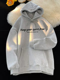 WIAOFELLAS  -  New Letter Printed Hooded Sweatshirts For Men High Street Fashion Pullover Hoodies Y2K Streetwear Oversized Hoody
