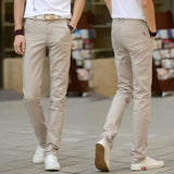 Wiaofellas  -  Summer Thin Straight Elastic Breathable Ice Silk Casual Pants for Men's Youth Business Slim Straight Versatile Trousers