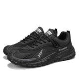 WIAOFELLAS  -  Summer Retro Style Solid Color Friction Thick Sole Increase Men's Comfortable Lace-up Breathable Large Net Casual Sneakers