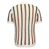 Wiaofellas  -  Mens Breathable Striped Casual Hollow Knitted Polo Shirt Genderless Summer New Fashion Contrast Color Simple Shirt Unisex