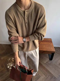 WIAOFELLAS  -  Old Money Wind Sweater Men's Autumn and Winter Lazy Premium Sense Interior Bottom Long Sleeve Knitted Sweater Relaxed Jacket