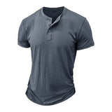 WIAOFELLAS  -  Men's Summer Crew Neck T Shirt Men Short Sleeve Cotton Breathable Fashion Slim Fit Shirt Male Fitness T-shirt