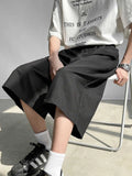 Wiaofellas  -  Summer Thin Straight Leg Seven-Foot Men's Casual Sports Shorts Trendy Youth Travel Pure Color No Ironing Treatment