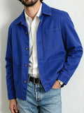 Wiaofellas  -  Spring Autumn Men Cropped Cotton Suit Jacket, Multi‑Pocket British Italian Vintage Blazer for Daily Business Commute