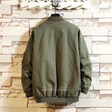 WIAOFELLAS  -  Bomber Jackets Men Spring Casual Jacket Coat Men's Washed Pure Cotton Brand Clothing Male Army green cargo Coats M-5XL