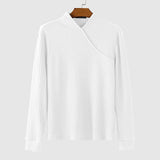 WIAOFELLAS  -  Men Sweater Solid Color V Neck Long Sleeve Knitted Male Pullovers Streetwear Spring Autumn Fashion Casual Sweaters S-5XL