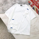 WIAOFELLAS  -  Fashion Ribbons Short Sleeved T Shirts Men Streetwear Y2k Harajuku Trending Women Men Tee Shorts Hip Hop Casual Summer Tops Tees