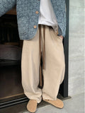WIAOFELLAS  -  American Sle Straight Leg Sports Pants Autumn Casual Trousers for Men High Street Trendy Brand Wide Leg Couple's Jeans