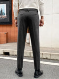 WIAOFELLAS  -  Men's Pants Autumn Cotton Casual Korean Pants Men's Trousers Straight Slim Fit Tooling Long Pants Men's Fashion B374