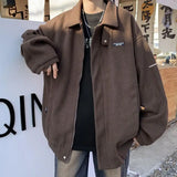 WIAOFELLAS  -  Collar Hoodie Men's Style American Retro Trendy Brand Casual Design Loose Jacket Jacket