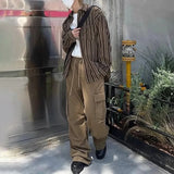 WIAOFELLAS  -  Spring and Autumn Fashion Loose Shirt Men's American Street Silhouette Retro College Style Handsome Y2K Long Sleeve Top Men