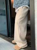 WIAOFELLAS  -  American Sle Straight Leg Sports Pants Autumn Casual Trousers for Men High Street Trendy Brand Wide Leg Couple's Jeans