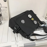 WIAOFELLAS  -  Korean Fashion Casual Big Bag Student School Bags for Teenage Girls Messenger Bag Shoulder Bag Crossbody Bags Women