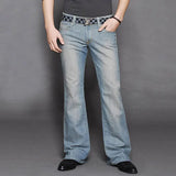 WIAOFELLAS  -  New Men's Jeans Slim Fit Versatile Jeans Flare Pants Retro Jeans Men's Straight Pants 27-38