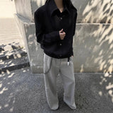 WIAOFELLAS  -  Casual High End White Shirt For Men And Women 2025 New Autumn Lapel Single Breasted Long Sleeve Blouse Top Chic