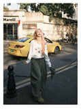 WIAOFELLAS  -  Retro Straight Leg Casual Pants High Street Wide Leg Men's Style Spring Autumn Design Loose American Green Trousers for Men And