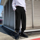 Wiaofellas Solid Loose Trousers Spring Autumn Men's All-match Fashion Casual Loose Feet Boots Suit Pants Sports Four Seasons Beam Overalls