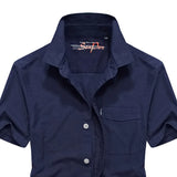 WIAOFELLAS  -  New Short Sleeve Shirt Men's Summer Polo Neck Shirt Korean Version Slim Fit Fashion Half Sleeve Shirt