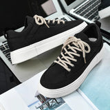 WIAOFELLAS  -  Men's Casual Shoes Slip-on Board Shoes Outdoor Breathable Canvas Shoes Flats Men Comfortable Walking Flats Slip on Shoes for Men