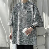 WIAOFELLAS  -  Fashion O-Neck Letter Vintage Tie Dye T-Shirts Men Clothing 2025 Summer New Loose All-match Tops Casual Tee Shirt Men Clothing