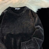 WIAOFELLAS  -  Spring Autumn Round Neck Pure Cotton Long-sleeved Women's Loose Washed Old Printed Sweet Cool Style Versatile Oversized T Shirt