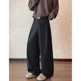WIAOFELLAS  -  American High Street Casual Pants Men Women Autumn Winter Loose Drapey Slimming Floor-Length Knife- Wide Leg Trousers