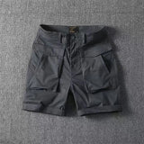 WIAOFELLAS  -  Mens Japanese Style Heavyweight Cargo Shorts Summer New Cotton Multi-Pocket Loose Shorts Streetwear Trendy Premium Pants Male