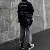 WIAOFELLAS  -  Spring Autumn Harajuku Print Letter T Shirt Fake 2 Pieces Patchwork Casual Long Sleeve T-shirt Women Men Streetwear Tops